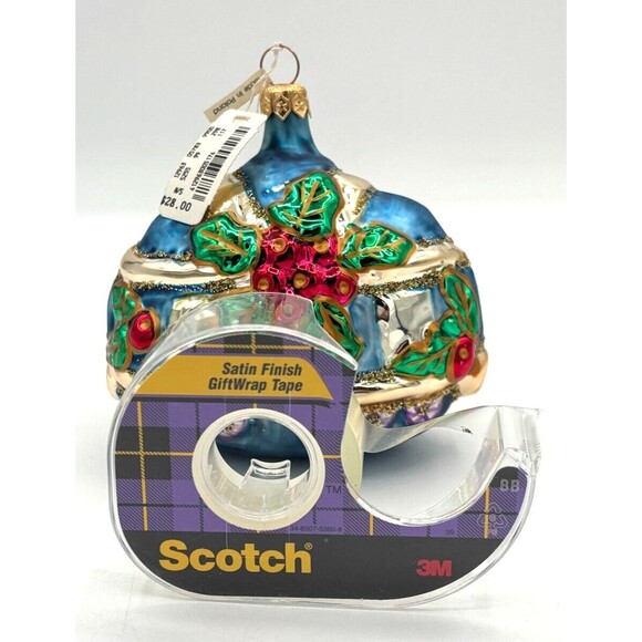 Henri Bendel Mercury Glass Ornament Poland Christmas Holly Berries Leaves HTF BL - Picture 14 of 16